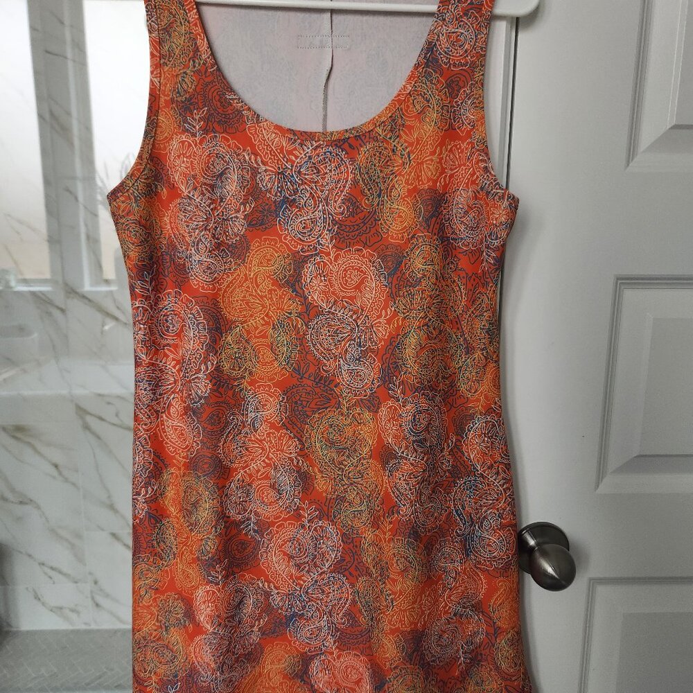 Nuu Muu Scoop Sleeveless “Zest” orange Print Athletic Dress size medium
